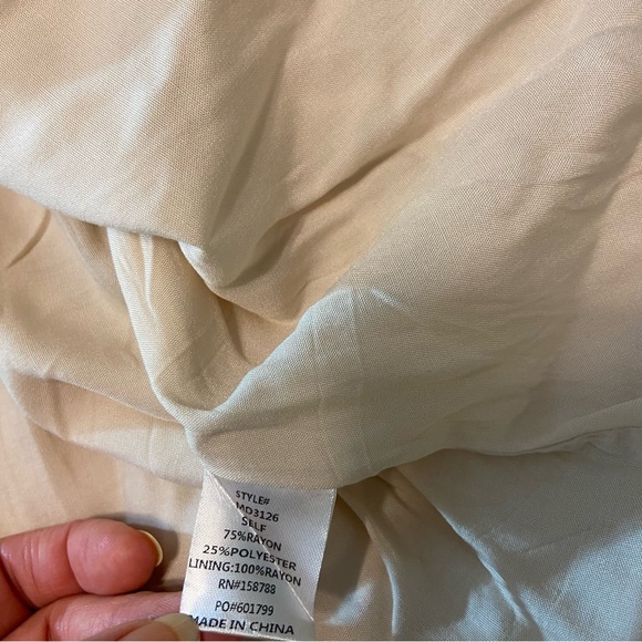 New NWT Mable Belle Cream Mini Dress Large L Deep V sundress - Picture 12 of 13